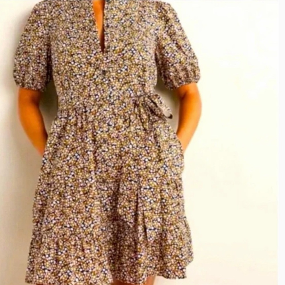 Boden‎ Tiered Floral Puff Sleeve Dress Size 2P